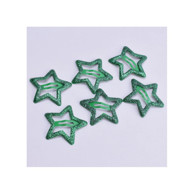 grün glitter Sterne Haarspangen