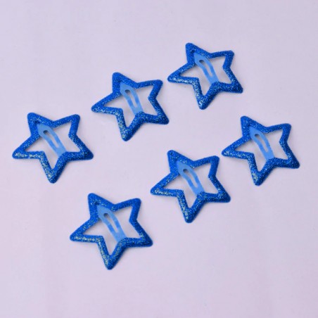 barrettes étoile glitter bleu nuit