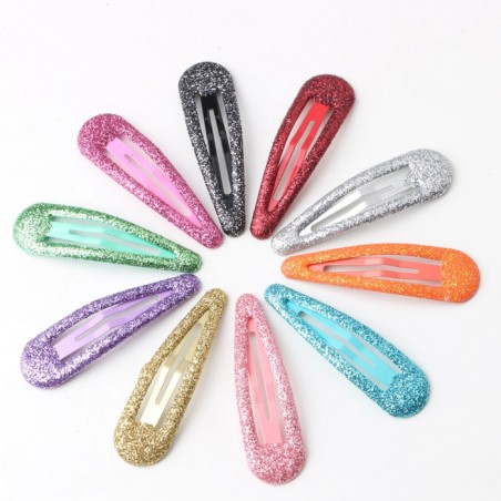 barrettes cheveux glitter noir