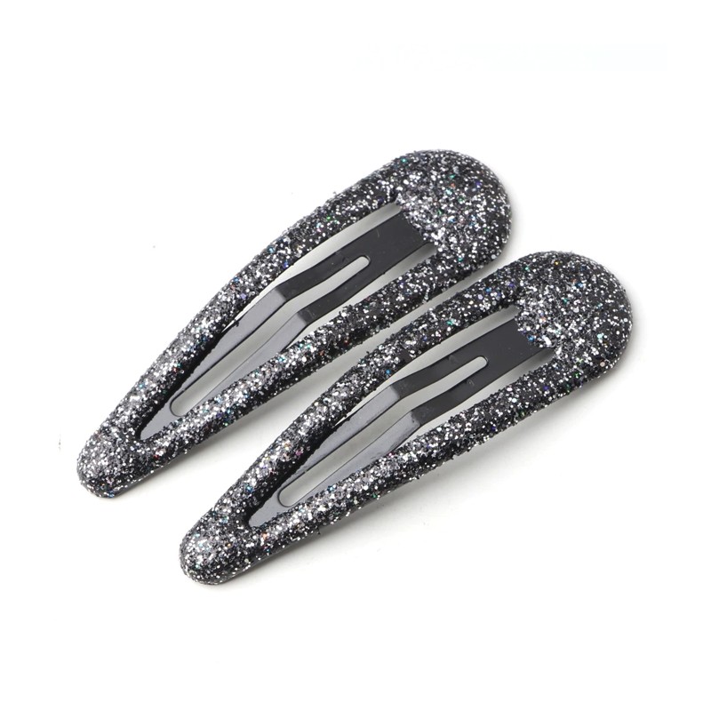 barrettes cheveux glitter noir