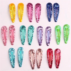 barrettes cheveux glitter 3D fuchsia