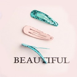 türkis 3D-glitter Haarspangen