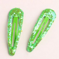 grün 3D-glitter Haarspangen