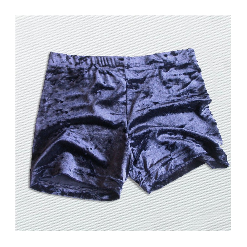 Knittersamt short marineblau