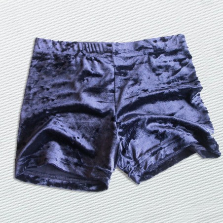Knittersamt short marineblau