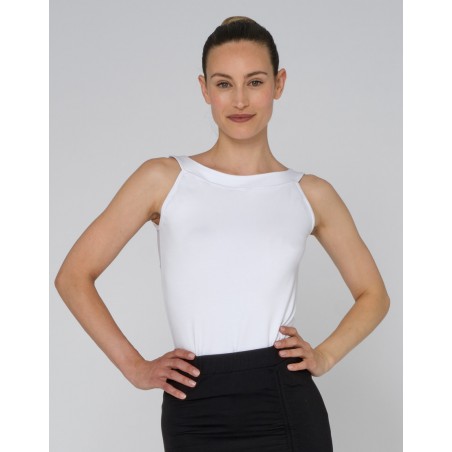 Gerafftes Tanktop DEVORA weiss