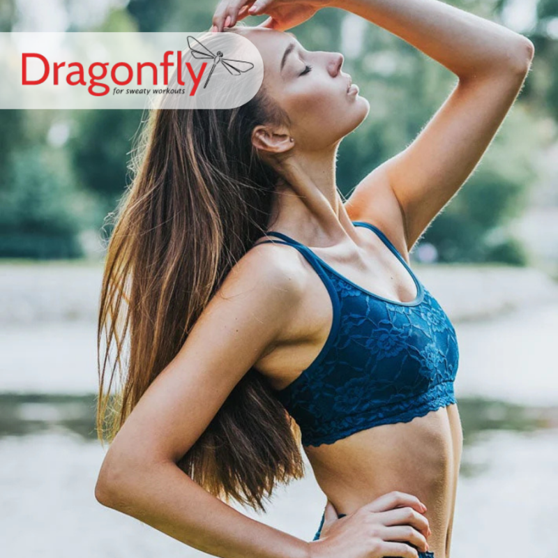 Sport-BH mit Spitze NICOLE petrol