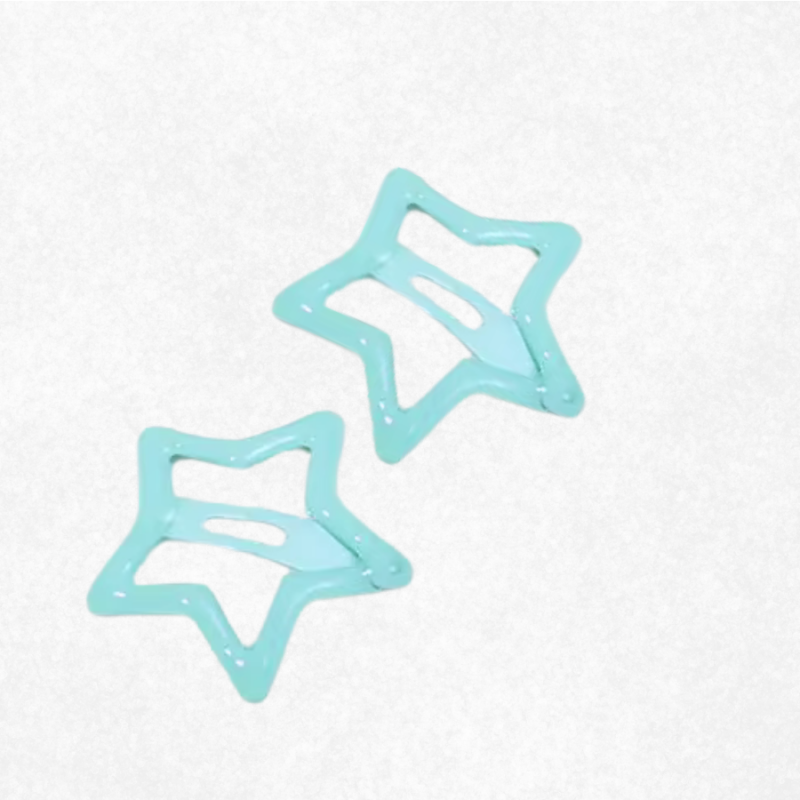 Barrette duo étoiles bleu ciel