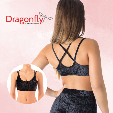 Haut NICOLE velours noir pole Dragonfly