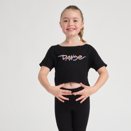 crop top AGILE RAINBOW noir x Temps Danse