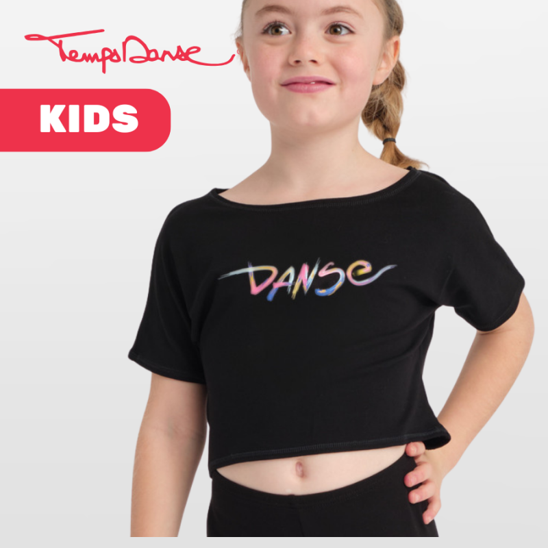 crop top AGILE RAINBOW schwarz x Temps Danse