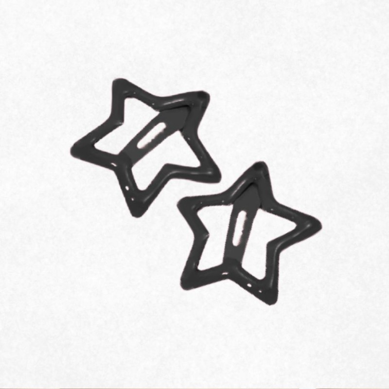 Barrettes duo étoiles noir