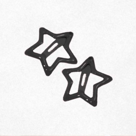 Barrettes duo étoiles noir